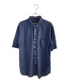COMME des GARCONS HOMME DEUX（コムデギャルソン オム ドゥ）の古着「25SS エステルスパン製品染半袖シャツ」｜ネイビー