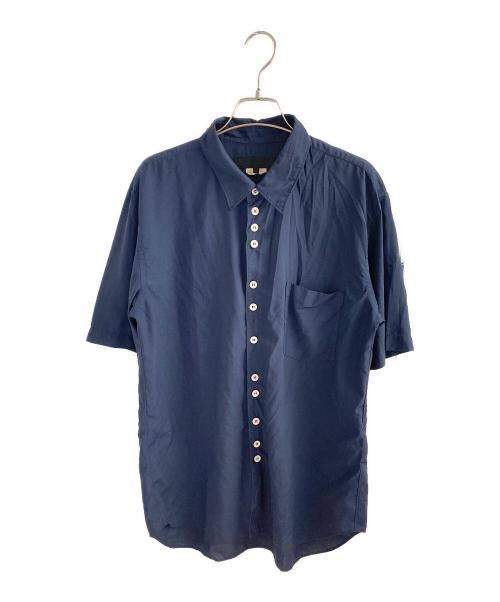 COMME des GARCONS HOMME DEUX（コムデギャルソン オム ドゥ）COMME des GARCONS HOMME DEUX (コムデギャルソン オム ドゥ) 25SS エステルスパン製品染半袖シャツ ネイビー サイズ:Mの古着・服飾アイテム