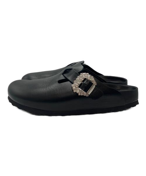 BIRKENSTOCK（ビルケンシュトック）BIRKENSTOCK (ビルケンシュトック) Manolo Blahnik (マノロブラニク) Boston Crystal Buckle　1022935 ブラック サイズ:42の古着・服飾アイテム
