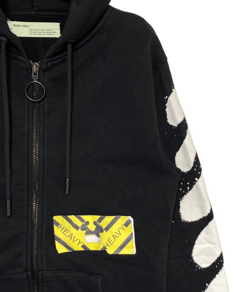 OFFWHITE（オフホワイト）OFFWHITE (オフホワイト) バイアスロゴジップパーカー ブラック サイズ:Sの古着・服飾アイテム