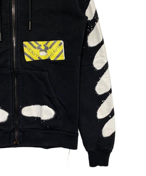 OFFWHITE（オフホワイト）OFFWHITE (オフホワイト) バイアスロゴジップパーカー ブラック サイズ:Sの古着・服飾アイテム