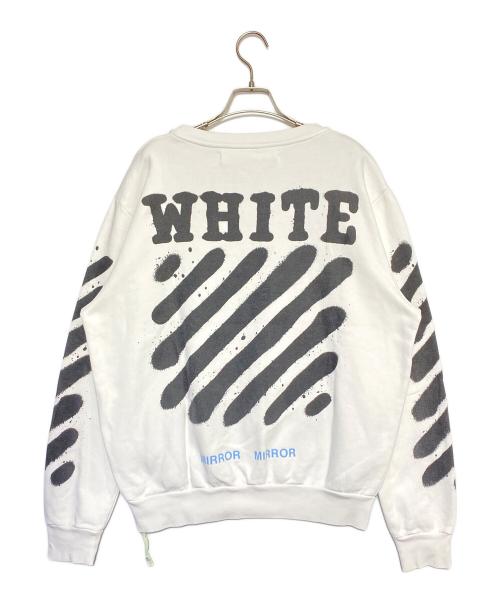 OFFWHITE（オフホワイト）OFFWHITE (オフホワイト) バイアスロゴクルーネックスウェット ホワイト サイズ:Sの古着・服飾アイテム