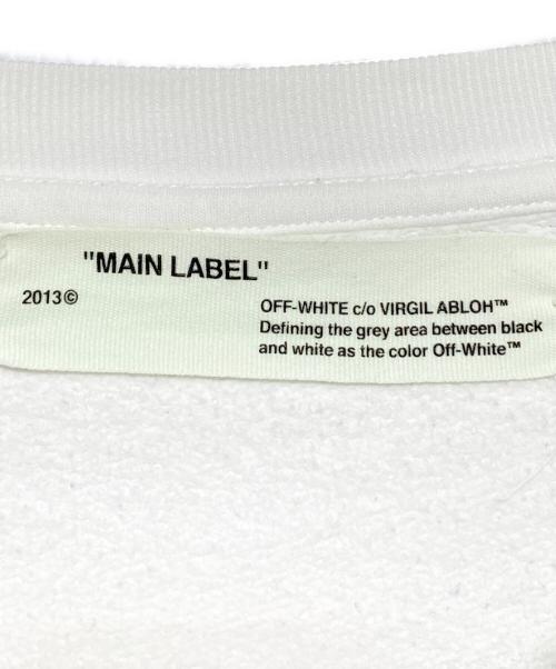 OFFWHITE（オフホワイト）OFFWHITE (オフホワイト) バイアスロゴクルーネックスウェット ホワイト サイズ:Sの古着・服飾アイテム