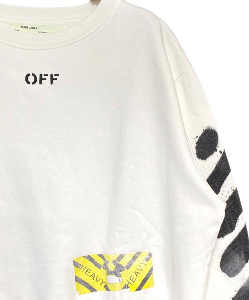 OFFWHITE（オフホワイト）OFFWHITE (オフホワイト) バイアスロゴクルーネックスウェット ホワイト サイズ:Sの古着・服飾アイテム