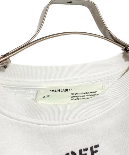 OFFWHITE（オフホワイト）OFFWHITE (オフホワイト) バイアスロゴクルーネックスウェット ホワイト サイズ:Sの古着・服飾アイテム