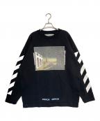 OFFWHITEオフホワイト）の古着「DIAG SILVER CHIRICO CREW」｜ブラック