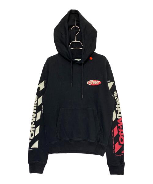 OFFWHITE（オフホワイト）OFFWHITE (オフホワイト) DIAG SPLIT ロゴ スウェットプルオーバーパーカー ブラック サイズ:XSの古着・服飾アイテム