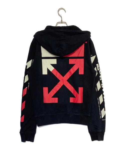OFFWHITE（オフホワイト）OFFWHITE (オフホワイト) DIAG SPLIT ロゴ スウェットプルオーバーパーカー ブラック サイズ:XSの古着・服飾アイテム