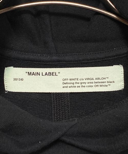 OFFWHITE（オフホワイト）OFFWHITE (オフホワイト) DIAG SPLIT ロゴ スウェットプルオーバーパーカー ブラック サイズ:XSの古着・服飾アイテム