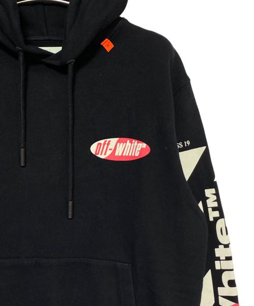 OFFWHITE（オフホワイト）OFFWHITE (オフホワイト) DIAG SPLIT ロゴ スウェットプルオーバーパーカー ブラック サイズ:XSの古着・服飾アイテム