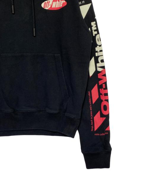 OFFWHITE（オフホワイト）OFFWHITE (オフホワイト) DIAG SPLIT ロゴ スウェットプルオーバーパーカー ブラック サイズ:XSの古着・服飾アイテム