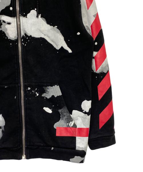 OFFWHITE（オフホワイト）OFFWHITE (オフホワイト) バイアスロゴグラフィックジップパーカー ブラック サイズ:XXSの古着・服飾アイテム