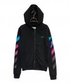 OFFWHITEオフホワイト）の古着「グラデーションロゴジップパーカー」｜ブラック