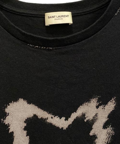 Saint Laurent Paris（サンローランパリ）Saint Laurent Paris (サンローランパリ) コットンディストロイドTシャツ ブラック サイズ:XLの古着・服飾アイテム