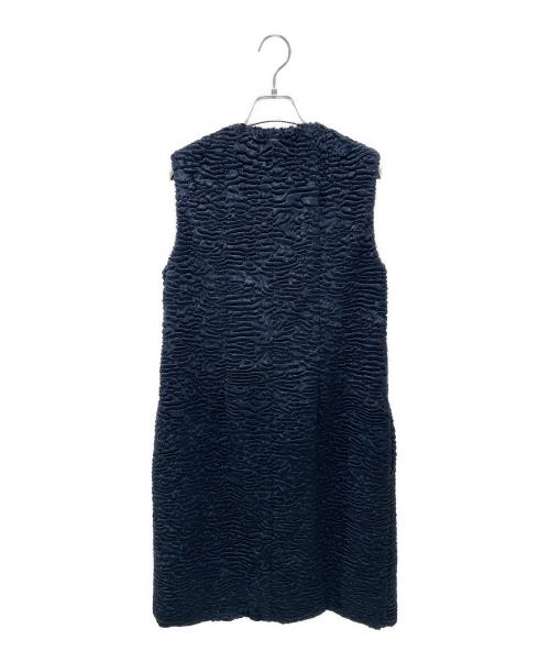 'S Max Mara（エスマックスマーラ）'S Max Mara (エスマックスマーラ) ノーカラーロングジレ ネイビー サイズ:36の古着・服飾アイテム