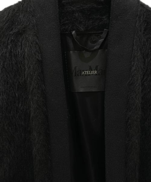 MaxMara ATELIER（マックスマーラ アトリエ）MaxMara ATELIER (マックスマーラ アトリエ) アルパカファーガウンコート ブラック サイズ:36の古着・服飾アイテム