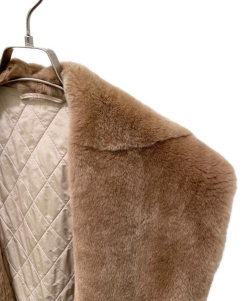 MaxMara（マックスマーラ）MaxMara (マックスマーラ) ラビットファー付きキャメルジレ ブラウン サイズ:38の古着・服飾アイテム