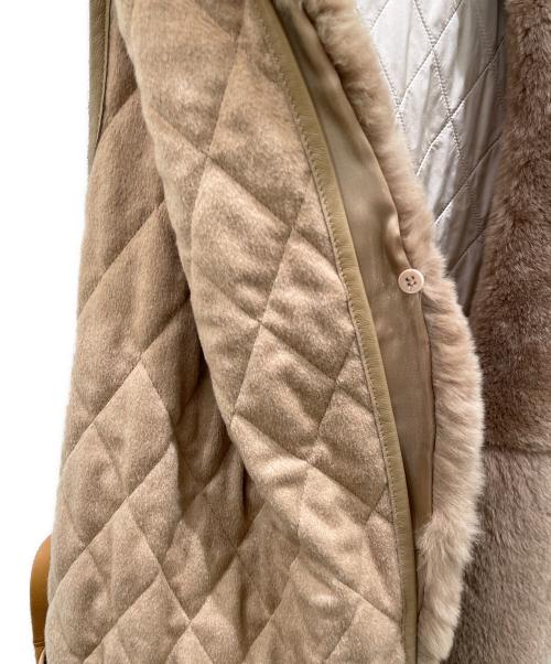 MaxMara（マックスマーラ）MaxMara (マックスマーラ) ラビットファー付きキャメルジレ ブラウン サイズ:38の古着・服飾アイテム