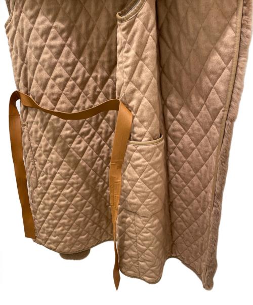MaxMara（マックスマーラ）MaxMara (マックスマーラ) ラビットファー付きキャメルジレ ブラウン サイズ:38の古着・服飾アイテム
