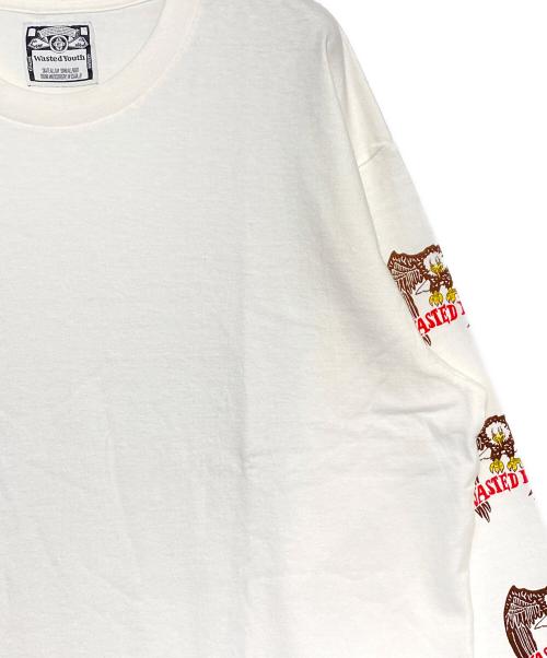 WASTED YOUTH（ウェイステッドユース）WASTED YOUTH (ウエステッド ユース) バードプリントロングTシャツ ホワイト サイズ:XLの古着・服飾アイテム