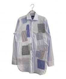 COMME des GARCONS JUNYA WATANABE MAN×GUY ROVER（コム デ ギャルソン ジュンヤ ワタナベ マン×ギローバー）の古着「パッチワークロングシャツ」｜ブルー