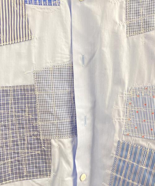 COMME des GARCONS JUNYA WATANABE MAN（コム デ ギャルソン ジュンヤ ワタナベ マン）COMME des GARCONS JUNYA WATANABE MAN (コムデギャルソンジュンヤワタナベマン) GUY ROVER (ギローバー) パッチワークロングシャツ ブルー サイズ:Ｓの古着・服飾アイテム
