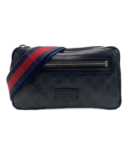 GUCCI（グッチ）GUCCI (グッチ) GGスプリームキャンバス クロスボディバッグ ブラックの古着・服飾アイテム