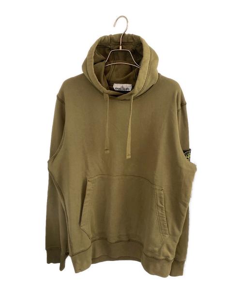 STONE ISLAND（ストーンアイランド）STONE ISLAND (ストーンアイランド) コットンスウェット プルオーバーフーディ オリーブ サイズ:Lの古着・服飾アイテム