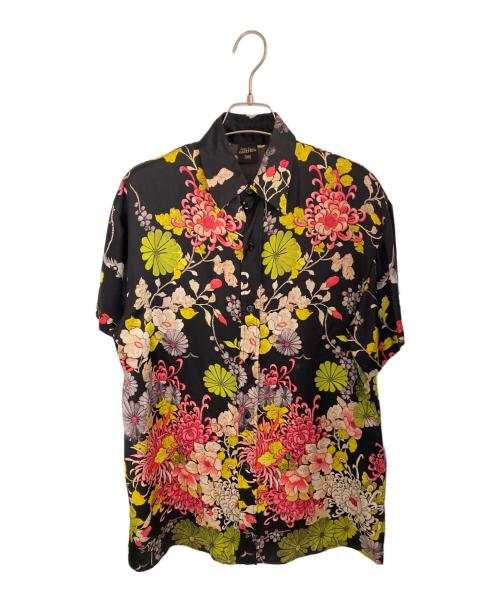 Jean Paul Gaultier FEMME（ジャンポールゴルチエ フェム）Jean Paul Gaultier FEMME (ジャンポールゴルチェフェム) 花柄シャツ ブラック×ピンク サイズ:40の古着・服飾アイテム
