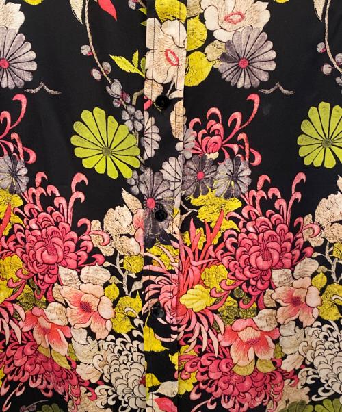Jean Paul Gaultier FEMME（ジャンポールゴルチエ フェム）Jean Paul Gaultier FEMME (ジャンポールゴルチェフェム) 花柄シャツ ブラック×ピンク サイズ:40の古着・服飾アイテム