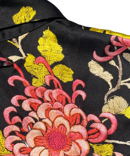 Jean Paul Gaultier FEMME（ジャンポールゴルチエ フェム）Jean Paul Gaultier FEMME (ジャンポールゴルチェフェム) 花柄シャツ ブラック×ピンク サイズ:40の古着・服飾アイテム