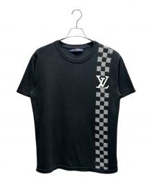 LOUIS VUITTON（ルイ ヴィトン）の古着「ダミエストライプジャガードニットＴシャツ/RM211 ZLW HKN86W」｜ブラック