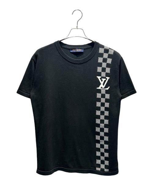 LOUIS VUITTON（ルイ ヴィトン）LOUIS VUITTON (ルイ ヴィトン) ダミエストライプジャガードニットＴシャツ/RM211 ZLW HKN86W ブラック サイズ:Lの古着・服飾アイテム