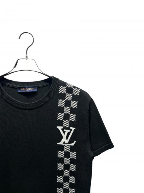 LOUIS VUITTON（ルイ ヴィトン）LOUIS VUITTON (ルイ ヴィトン) ダミエストライプジャガードニットＴシャツ/RM211 ZLW HKN86W ブラック サイズ:Lの古着・服飾アイテム