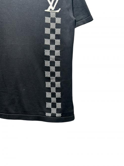 LOUIS VUITTON（ルイ ヴィトン）LOUIS VUITTON (ルイ ヴィトン) ダミエストライプジャガードニットＴシャツ/RM211 ZLW HKN86W ブラック サイズ:Lの古着・服飾アイテム