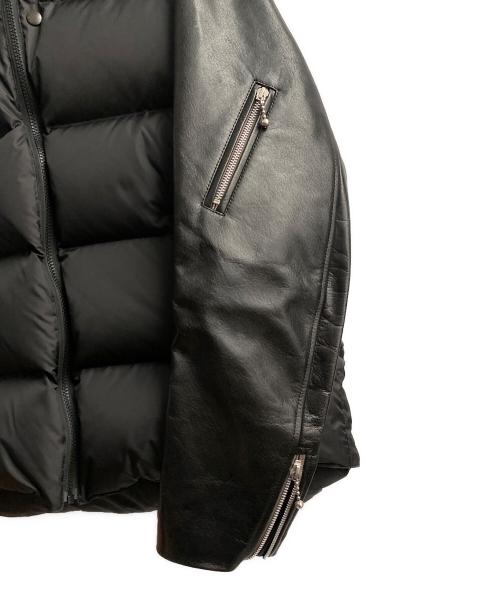 UNDERCOVER（アンダーカバー）UNDERCOVER (アンダーカバー) レザースリーブダウンブルゾン ブラック サイズ:3の古着・服飾アイテム