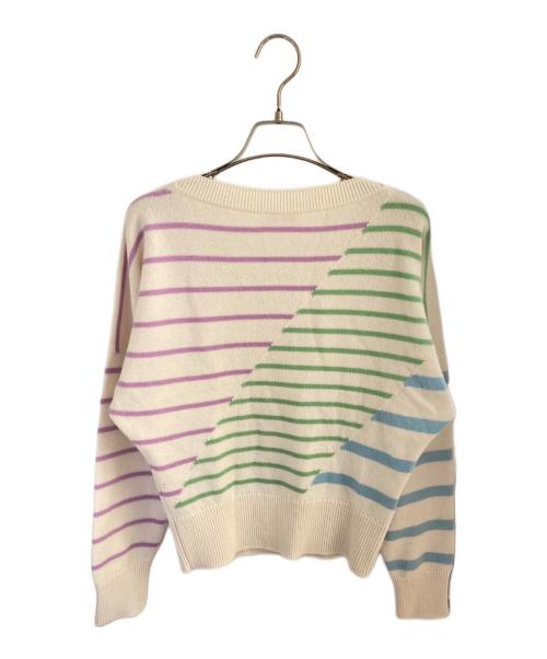 CHANEL（シャネル）CHANEL (シャネル) ココマークボーダードルマンスリーブオーバーニット マルチカラー サイズ:36の古着・服飾アイテム