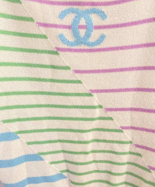 CHANEL（シャネル）CHANEL (シャネル) ココマークボーダードルマンスリーブオーバーニット マルチカラー サイズ:36の古着・服飾アイテム