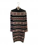 CHANELシャネル）の古着「ニットワンピース」｜ブラック×レッド