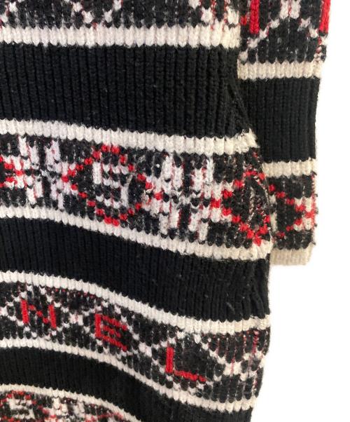 CHANEL（シャネル）CHANEL (シャネル) ニットワンピース ブラック×レッド サイズ:34の古着・服飾アイテム