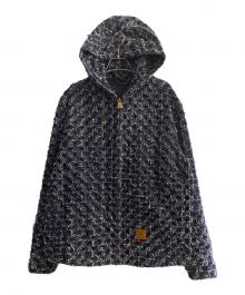 LOUIS VUITTON（ルイ ヴィトン）の古着「25AW フロックド モノグラム デニムブルゾン」｜ネイビー
