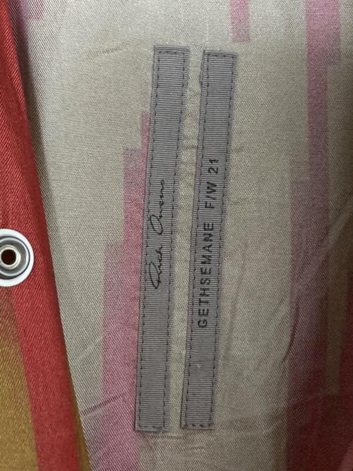 RICK OWENS（リックオウエンス）RICK OWENS (リックオウエンス) モザイクストライプラリーシャツ レッド サイズ:46の古着・服飾アイテム