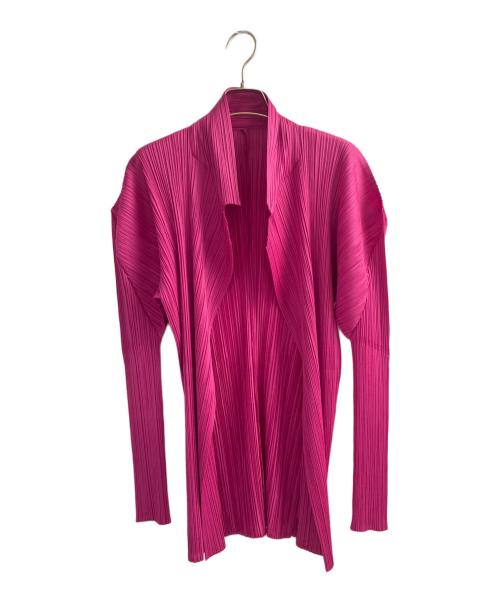 PLEATS PLEASE（プリーツプリーズ）PLEATS PLEASE (プリーツプリーズ) プリーツカーディガン ピンク サイズ:3の古着・服飾アイテム