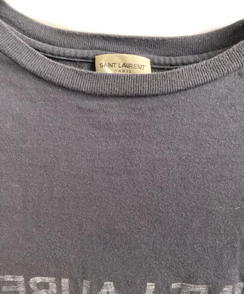 Saint Laurent Paris（サンローランパリ）Saint Laurent Paris (サンローランパリ) ロゴ リバースTシャツ ネイビー サイズ:Sの古着・服飾アイテム