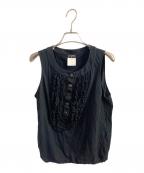 CHANELシャネル）の古着「ココボタン 09P コットン タンクトップ」｜ブラック