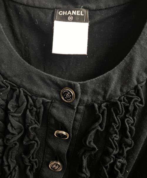CHANEL（シャネル）CHANEL (シャネル) ココボタン 09P コットン タンクトップ ブラック サイズ:38の古着・服飾アイテム