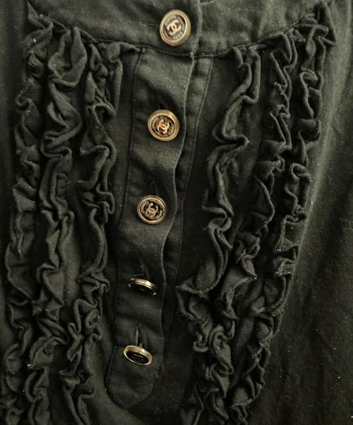 CHANEL（シャネル）CHANEL (シャネル) ココボタン 09P コットン タンクトップ ブラック サイズ:38の古着・服飾アイテム