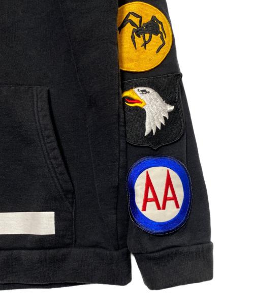 OFFWHITE（オフホワイト）OFFWHITE (オフホワイト) バイアスロゴワッペンジップパーカー ブラック サイズ:XSの古着・服飾アイテム