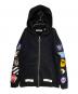 OFFWHITE（オフホワイト）の古着「バイアスロゴワッペンジップパーカー」｜ブラック