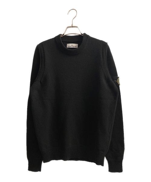 STONE ISLAND（ストーンアイランド）STONE ISLAND (ストーンアイランド) 7GGロゴパッチクルーネックニット ブラック サイズ:Sの古着・服飾アイテム